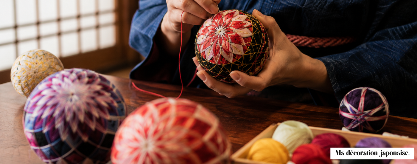 Le Temari : Les broderies en boule japonaises, histoire et fabrication