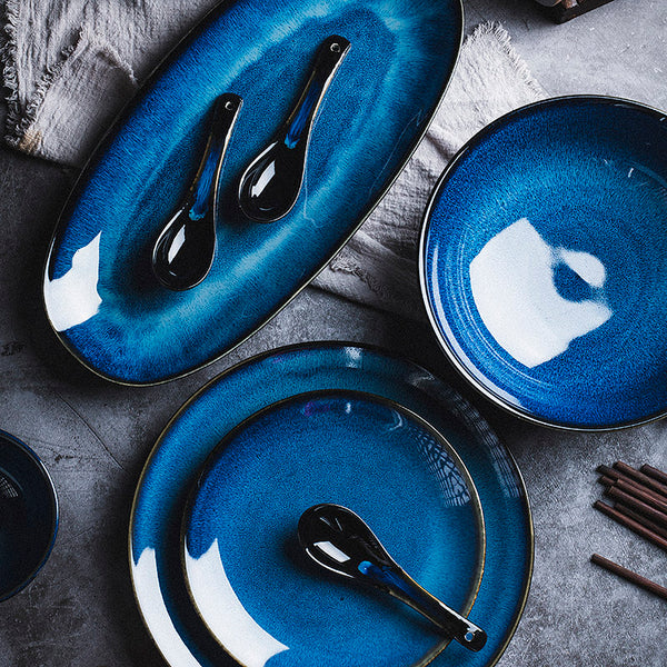 Assiette Japonaise Bleue