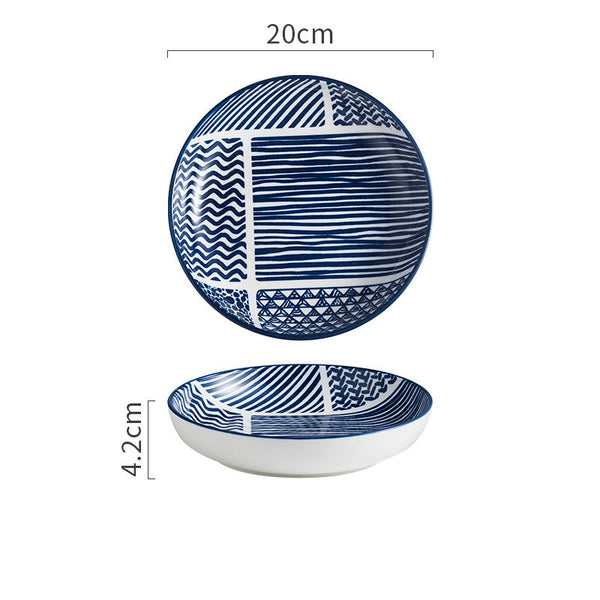 Assiettes Japonaises Bleues