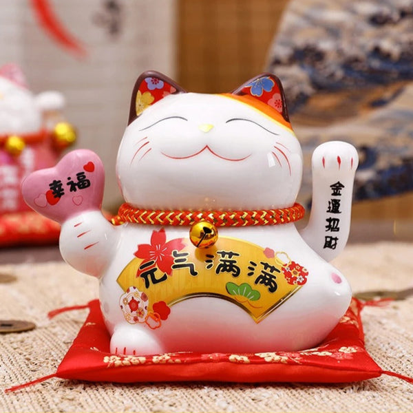 Chat Maneki Neko Japonais Porte Bonheur