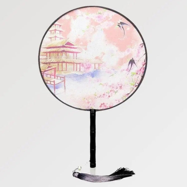 Éventail Japonais Rond Traditionnel