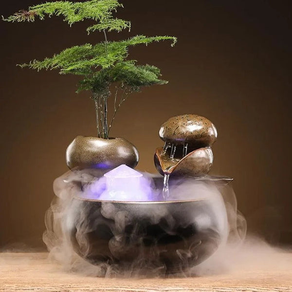 Fontaine Japonaise avec Brume
