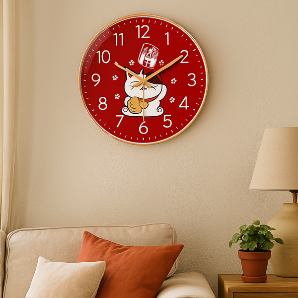 Horloge Murale Japonaise Maneki Neko