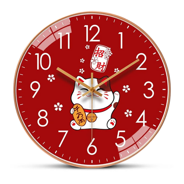 Horloge Murale Japonaise Maneki Neko