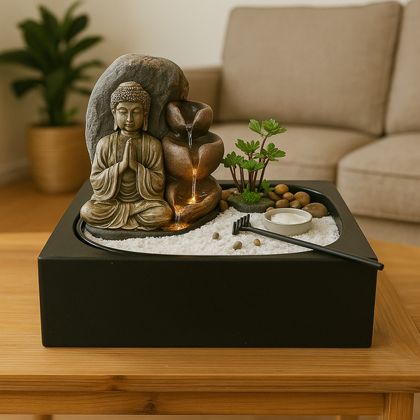 Jardin Zen Miniature avec Fontaine