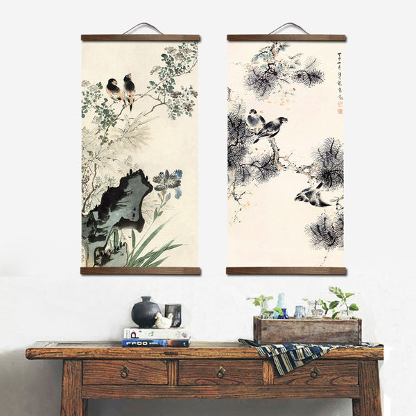 Kakemono Japonais Oiseaux