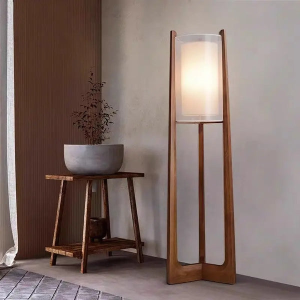 Lampadaire Japonais en Bois