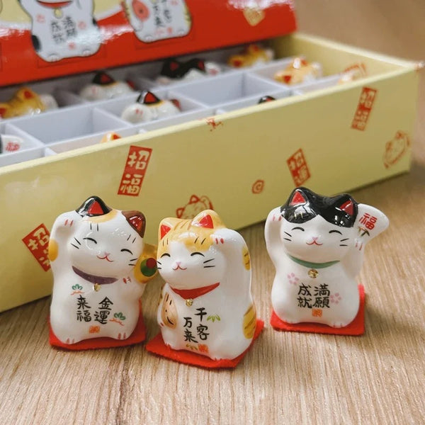 Lot de 3 Minis Maneki Neko