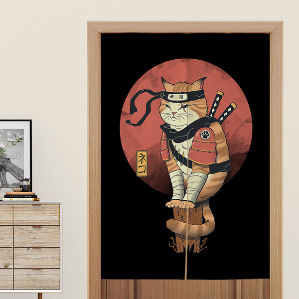 Noren Japonais Chat Ninja