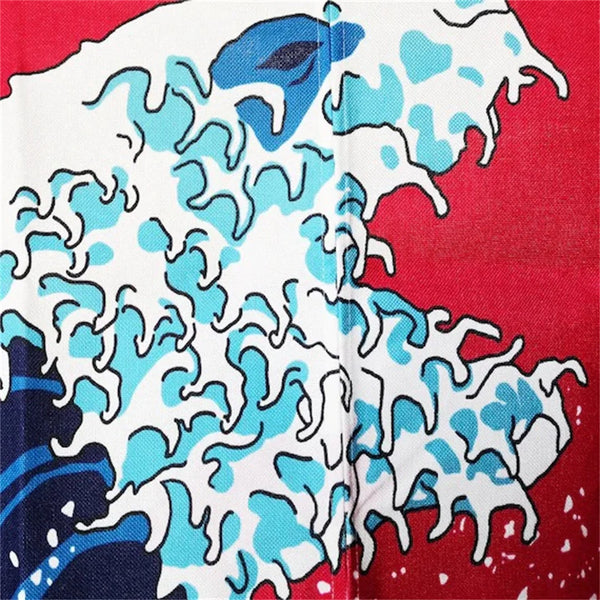 Noren Japonais Vague de Kanagawa