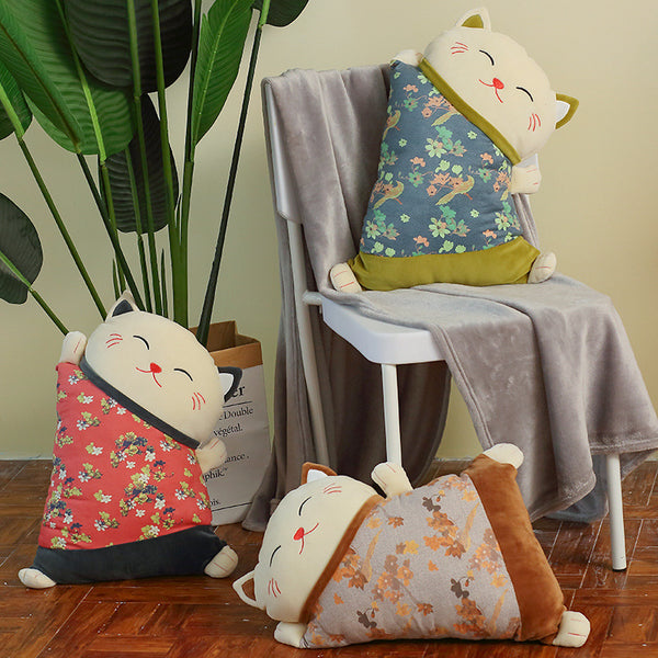 Peluche Coussin Chat Japonais