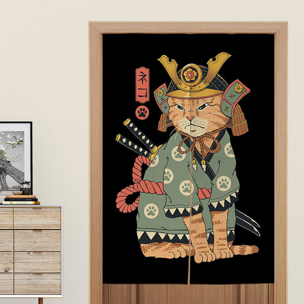 Rideau Japonais Chat Samouraï