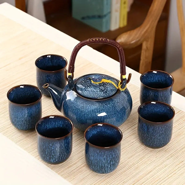 Service à Thé Japonais Bleu