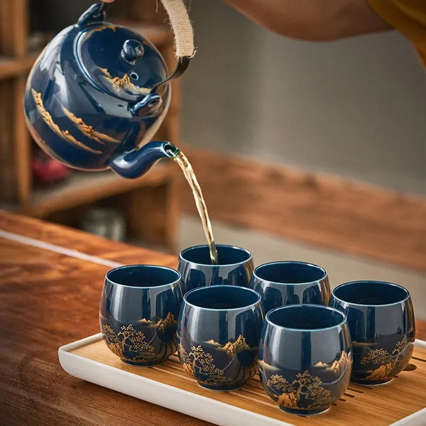 Service à Thé Japonais en Porcelaine Fine