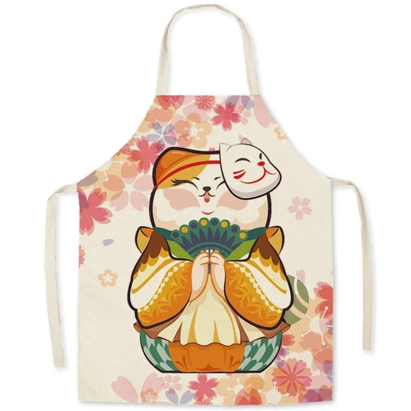 Tablier Japonais Lin Neko